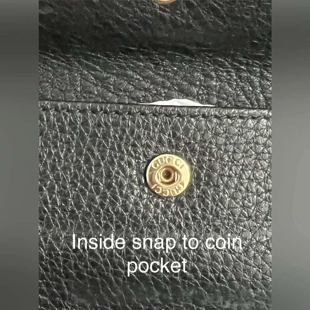 Gucci Black Leather French Trifold Wallet
